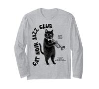 El Gato del Cat Noir Jazz Club Toca la Trompeta Manga Larga