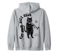 El Gato del Cat Noir Jazz Club Toca la Trompeta Sudadera con Capucha