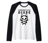 El gato divertido de Schrodinger está vivo y muerto Camiseta Manga Raglan