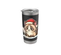 El gato escribe una carta de invierno Vaso térmico de acero inoxidable de doble pared