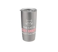 El gato está muy molesto por las noticias Revelación del embarazo Vaso térmico de acero inoxidable de doble pared