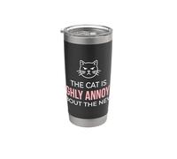El gato está muy molesto por las noticias Revelación del embarazo Vaso térmico de acero inoxidable de doble pared