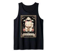 El Gato japonés Maneki Neko Tarjeta del Tarot de la Suerte Luna Bruja Camiseta sin Mangas