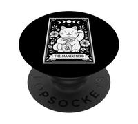 El Gato japonés Maneki Neko Tarjeta del Tarot de la Suerte Luna Bruja PopSockets PopGrip Adhesivo