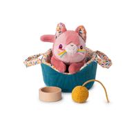 El gato Jeanne de peluche con cesta