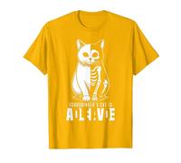 El Gato Vivo y Muerto de Schrödinger Mecánica cuántica Física Camiseta, Hombre, Dorado Brillante, XXL