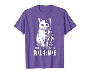 El Gato Vivo y Muerto de Schrödinger Mecánica cuántica Física Camiseta, Hombre, Morado Jaspeado, S