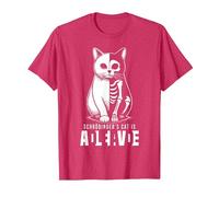El Gato Vivo y Muerto de Schrödinger Mecánica cuántica Física Camiseta, Hombre, Rojo Jaspeado, XL