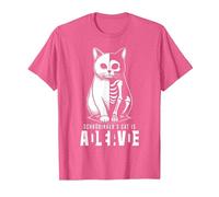 El Gato Vivo y Muerto de Schrödinger Mecánica cuántica Física Camiseta, Hombre, Rosa Jaspeado, L
