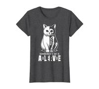 El Gato Vivo y Muerto de Schrödinger Mecánica cuántica Física Camiseta, Mujer, Jaspeado Oscuro, XL
