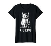El Gato Vivo y Muerto de Schrödinger Mecánica cuántica Física Camiseta, Mujer, Negro, 3XL