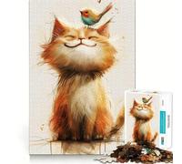 El Gato y el pájaro, Rompecabezas de 1000 Piezas para Adolescentes, Puzzle Wise Think Toy, diversión Sencilla, Corte preciso, Santa Wish Pick 38x26cm