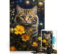 El Gato y los Dientes de león, Rompecabezas de 1000 Piezas para Adolescentes, Juguete para ejercitar la Mente, Tiempo de convivencia, Pieza de colección de Arte de Corte preciso 38x26cm