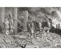 El general romano Escipión Aemiliano corriendo el arado sobre el sitio de Cartago con sal después de derrotarlo en la Tercera Guerra Púnica de 146 a. C. En la antigüedad, salar la tierra o sembrar con