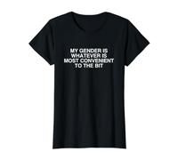 El género es lo Que Sea más Conveniente para el Meme Divertido Camiseta gráfica económica, Mujer, Negro, M