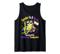 El género es una estafa Bandera de Enby de Rana no binaria Camiseta sin Mangas