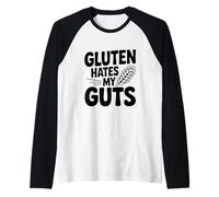 El Gluten Odia mis entrañas Camiseta Manga Raglan