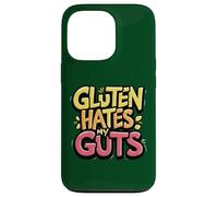 El gluten odia mis entrañas Sin gluten Divertido El gluten me odia Carcasa para iPhone 13 Pro