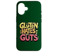 El gluten odia mis entrañas Sin gluten Divertido El gluten me odia Carcasa para iPhone 16