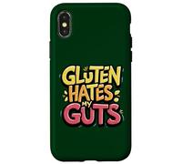 El gluten odia mis entrañas Sin gluten Divertido El gluten me odia Carcasa para iPhone X/XS