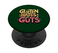 El gluten odia mis entrañas Sin gluten Divertido El gluten me odia PopSockets PopGrip Adhesivo