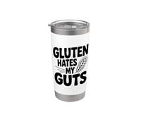 El gluten odia mis entrañas Vaso térmico de acero inoxidable de doble pared