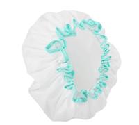 El gorro de ducha impermeable de doble capa espesa el sombrero elástico del casquillo del baño de las mujeres para los niños y adultos (31cm)
