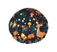 El gorro de ducha mantiene el cabello seco durante la ducha. Se adapta a todos los tamaños de cabeza y a todas las texturas del cabello. Gorro de baño de secado rápido (animales salvajes, ciervos, con