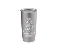 El gozo del Señor es mi fuerza Escritura Nehemías 8:10 Vaso térmico de acero inoxidable de doble pared