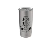 El gozo del Señor es mi fuerza Escritura Nehemías 8:10 Vaso térmico de acero inoxidable de doble pared