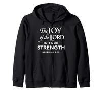 El gozo del Señor es tu Fuerza Nehemías 8:10 Fe Dios Sudadera con Capucha