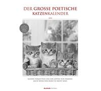 El gran calendario poético de gatos 2024 - Calendario de imágenes A3 (29,7 x 42 cm) - con bonitas citas - blanco y negro - calendario de animales - planificador de pared - calendario de pared