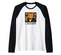 El Gran Catsby - Divertida Parodia de Gato Retro Camiseta Manga Raglan