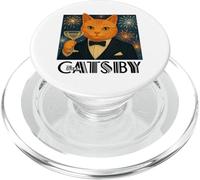 El Gran Catsby - Divertida Parodia de Gato Retro PopSockets PopGrip para MagSafe