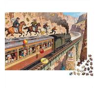 El Gran Robo del Tren Occidental Puzzle De Madera Impermeable DIY Puzzles De 1000 Piezas para Adultos Colorido Rompecabezas Juegos Desafiantes