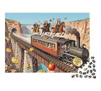 El Gran Robo del Tren Occidental Puzzle De Madera Impermeable Puzzles De 1000 Piezas para Adultos Divertido Rompecabezas para Decoración del Hogar