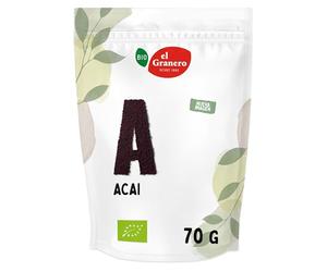 EL GRANERO INTEGRAL - Açai en Polvo BIO - 70 g - Rico en Antioxidantes Naturales - Fuente de Energía y Nutrientes Esenciales - Apto para Veganos - Suplemento Nutricional
