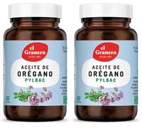 El Granero Integral Aceite de Orégano Pylbac - 60 Perlas - Elaborado a Base de Aceite Esencial de Orégano de Origen Español y Aceite de Oliva - Ayuda a Fortalecer las Defensas (Paquete de 2)