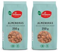 El Granero Integral - Almendras BIO - 250 g - Alto Contenido en Nutrientes - Mejoran la Salud Ósea y Cardiovascular - Propiedades Energéticas y Calóricas - Aptas para Veganos (Paquete de 2)