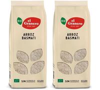 El Granero Integral - Arroz Basmati Ecológico - Grano Largo y Aromático - Ideal para Platos Orientales y Guarniciones - Apto para Veganos - 500 g (Paquete de 2)