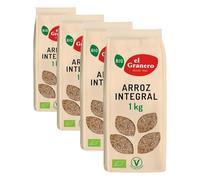 El Granero Integral - Arroz Integral Bio - 1 kg - Arroz Natural - Propiedades Antioxidantes - Fuente de Energía y Minerales - Ideal post Ejercicio Físico - Apto para Veganos (Paquete de 4)