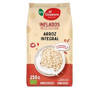 El Granero Integral - Arroz Integral Ecológico Inflado - Sin Azúcar Añadido - Ayuda a Mejorar el Tránsito Intestinal - Apto para Veganos - 250 gr