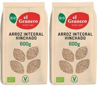 El Granero Integral - Arroz Integral Hinchado BIO - 600 g (Paquete de 2)