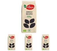 El Granero Integral - Arroz Negro - 500 g - Rico en Hidratos de Carbono, Sales Minerales y Vitaminas - Gran Fuente de Energía - Propiedades Antioxidantes - Apto para Veganos (Paquete de 4)