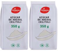 El Granero Integral - Azúcar Abedul - 350 g - Edulcorante Natural - Regula Niveles de Insulina - Inhibe el Crecimiento de Bacterias y Previene las Caries - Ideal para Diabéticos (Paquete de 2)