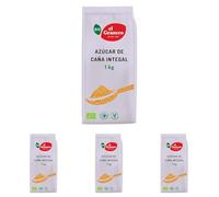 El Granero Integral - Azúcar de Caña Integral - 1kg - Elaborado con Melaza de Caña - Rico en Vitaminas y Minerales - Ideal para Bebidas y Repostería - Apto para Veganos (Paquete de 4)