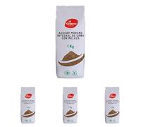 El Granero Integral - Azúcar Moreno Integral - 1 kg - Elaborado con Melaza de Caña - Rico en Vitaminas y Minerales - Ideal para Bebidas y Repostería - Apto para Veganos (Paquete de 4)
