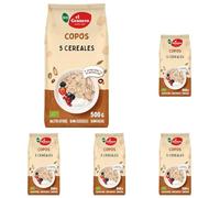 El Granero integral - Copos de 5 Cereales Ecológicos de 500 g - Sin Azúcar Añadido - Aptos para Veganos - Incluye Copos de Avena, Trigo, Cebada, Centeno Integral y Maíz Malteado (Paquete de 5)