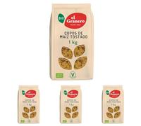 El Granero Integral - Copos de Maíz Tostado- 1 kg - Contenido en Proteínas y Lípidos - Ricos en Vitaminas, Minerales y Fibra - Combate el Envejecimiento - Ideal para desayunos - Aptos para Veganos