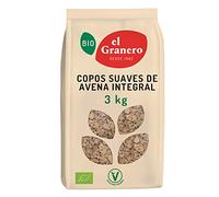 El Granero Integral - Copos Finos de Avena Integral - 3 kg - Rico en Vitaminas y Minerales - Ayuda al Tránsito Intestinal - Beneficioso para el Sistema Inmune - Aptos para Veganos